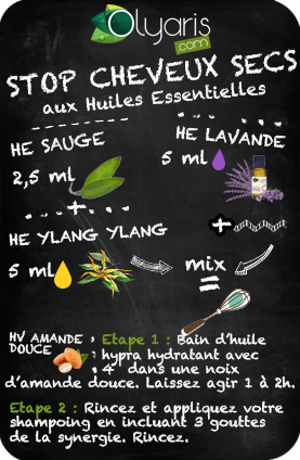 Les Huiles Essentielles conte les Cheveux Secs : la Recette par Olyaris